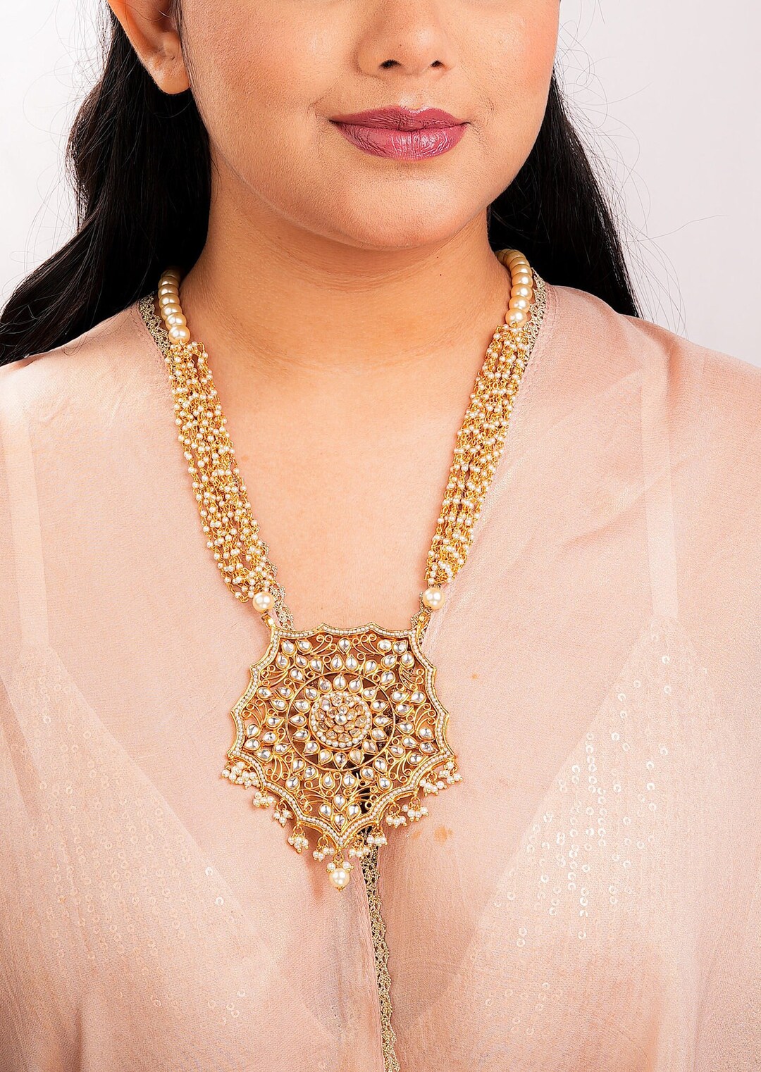 Rani Haar Pearl Necklace Kundan Polki Necklace Jadau Jewelry - Etsy