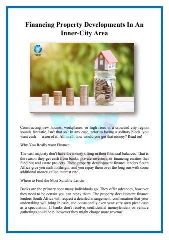 Trusted Property Development Finance Lenders in South Africa