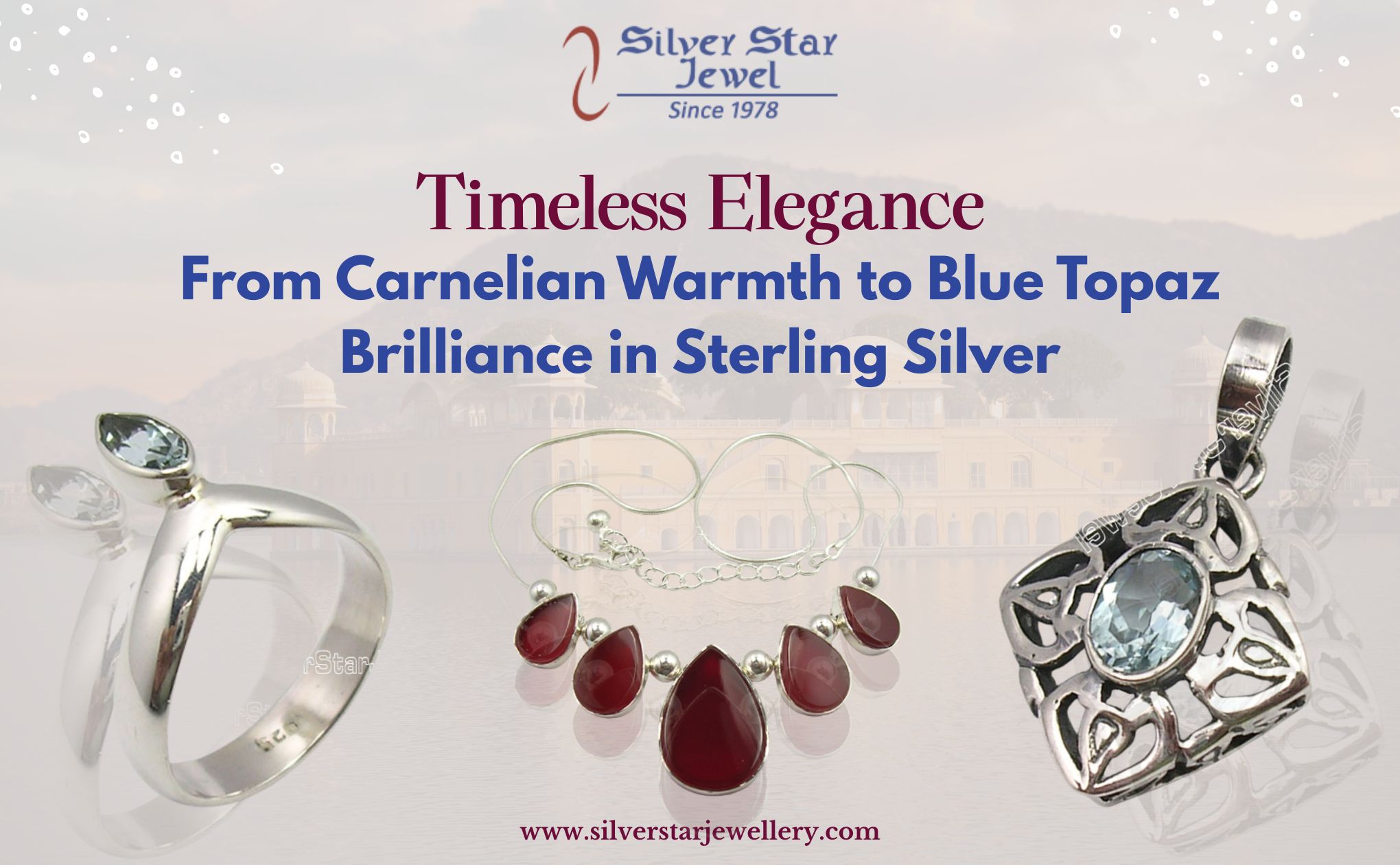 Timeless Elegance: From Carnelian Warmth to Blue Topaz Brilliance in Sterling Silver